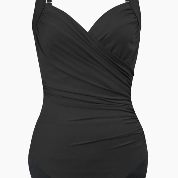 $180 Miraclesuit Sanibal Black One-Piece Swimsuit NWOT - Picture 3 of 8